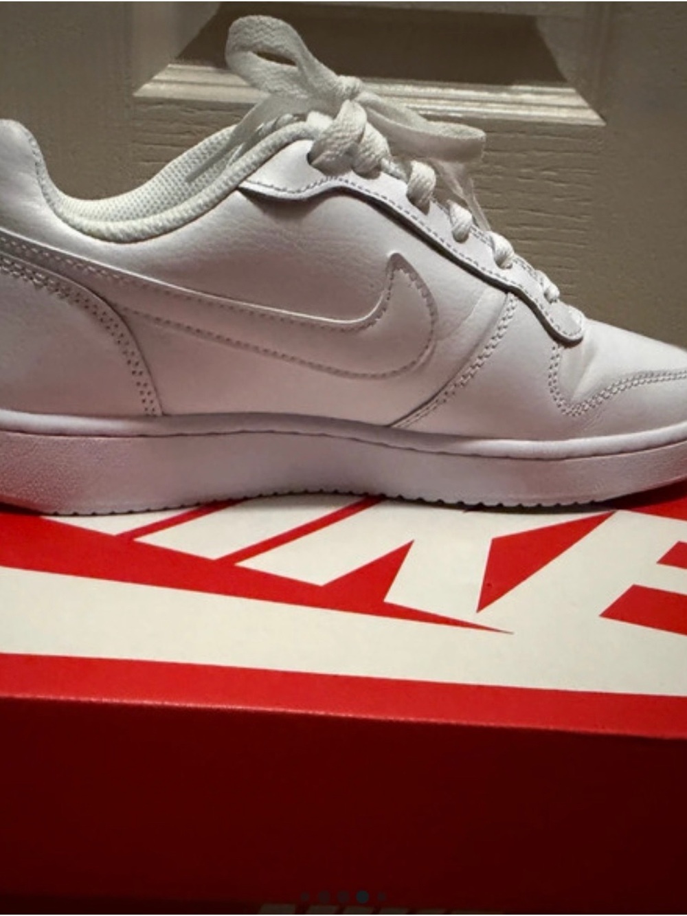 Nike Women's All-White Leather Low-Top Sneaker
